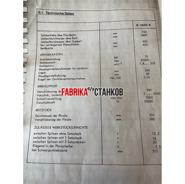 Wohlenberg E1400 S x 5000mm